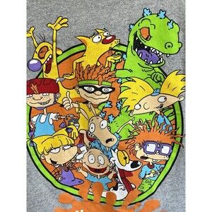 Nickelodeon Rugrats Graphic Adult T Shirt Size Medium‎ Gray Short Sleeve